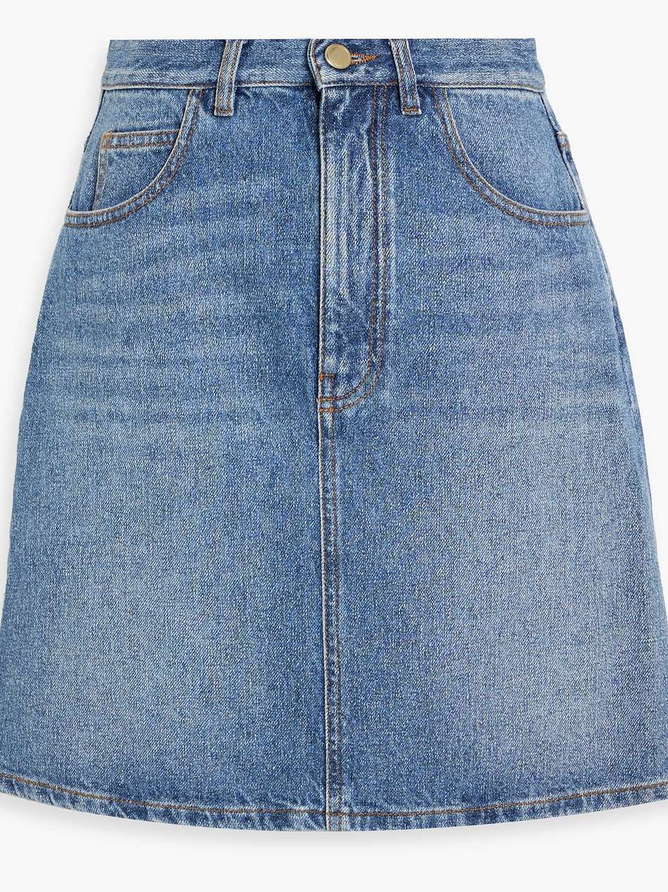 cotton and hemp-blend denim mini skirt
