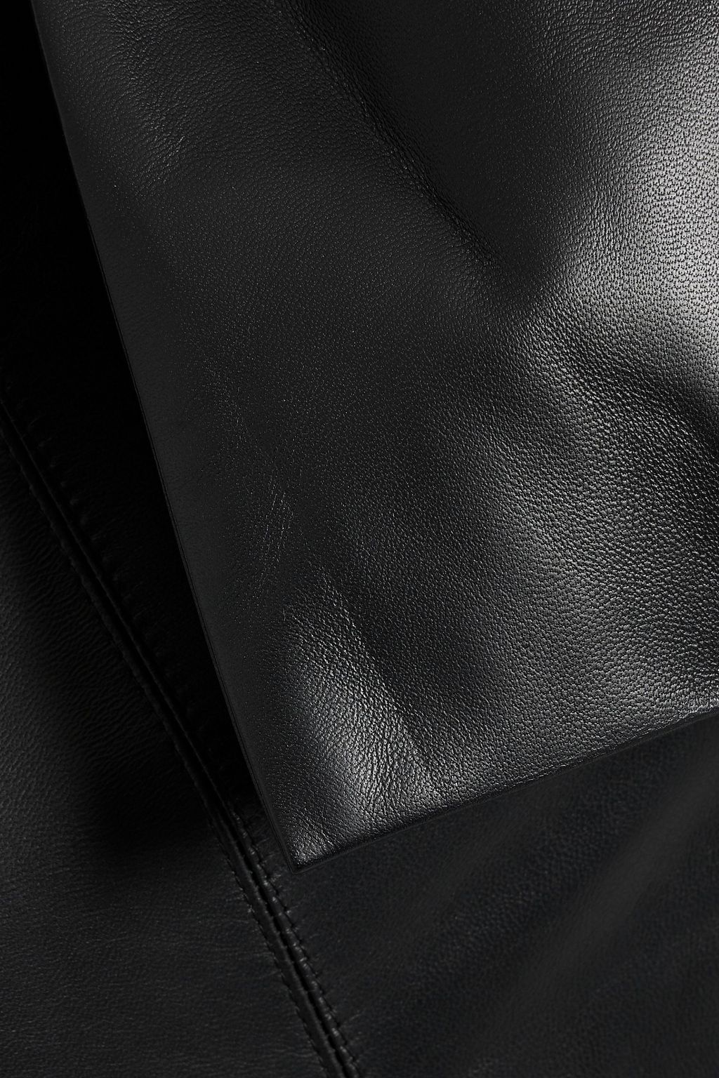 CHLOÉ One-shoulder bow-detailed leather maxi dress