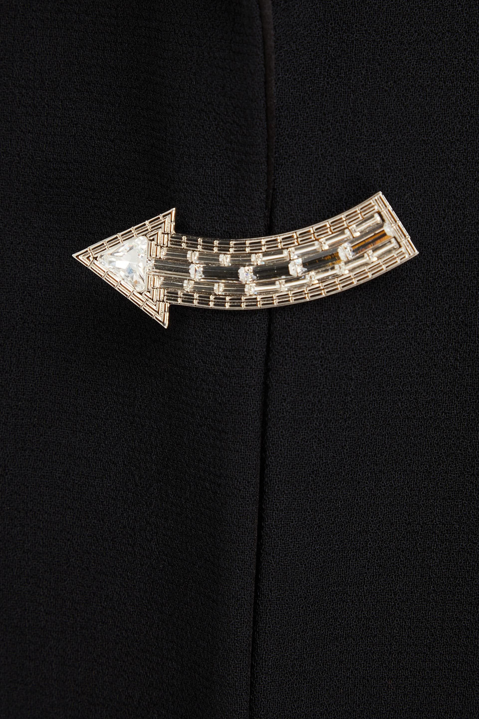 CHLOÉ EMBELLISHED SATIN-TRIMMED WOOL-CREPE BLAZER