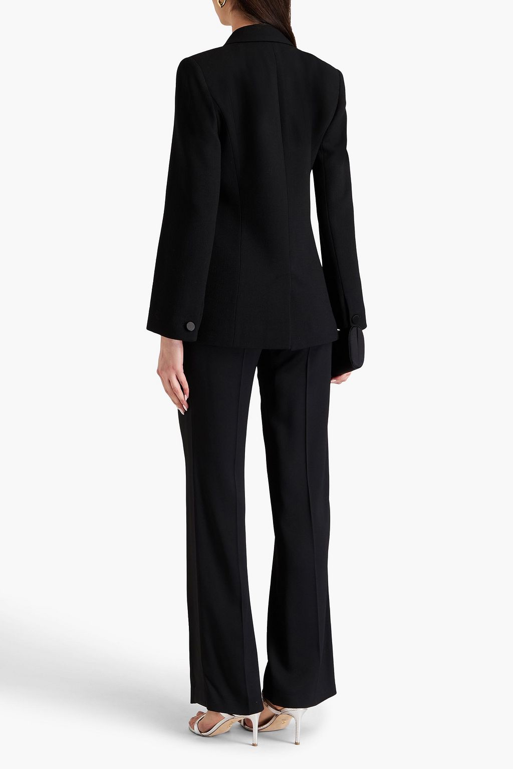 CHLOÉ Embellished satin-trimmed wool-crepe blazer