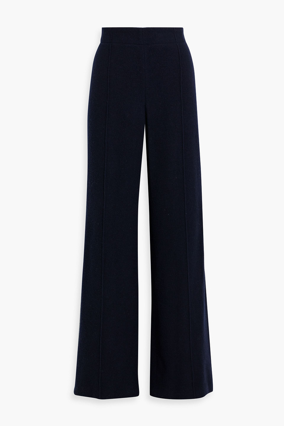 Chloé Wool And Cashmere-blend Straight-leg Pants In Navy