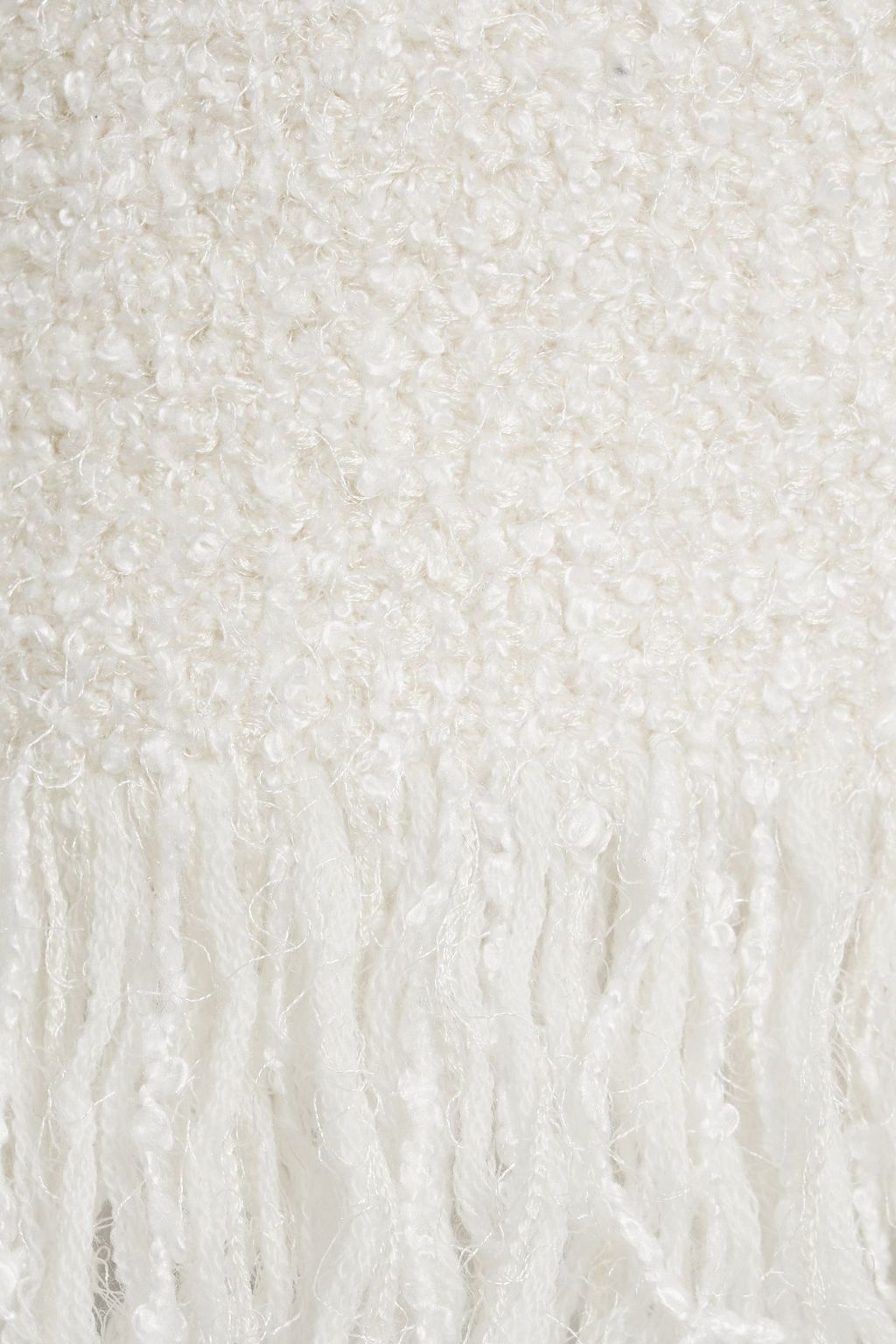 CHLOÉ Frayed wool-blend bouclé mini skirt