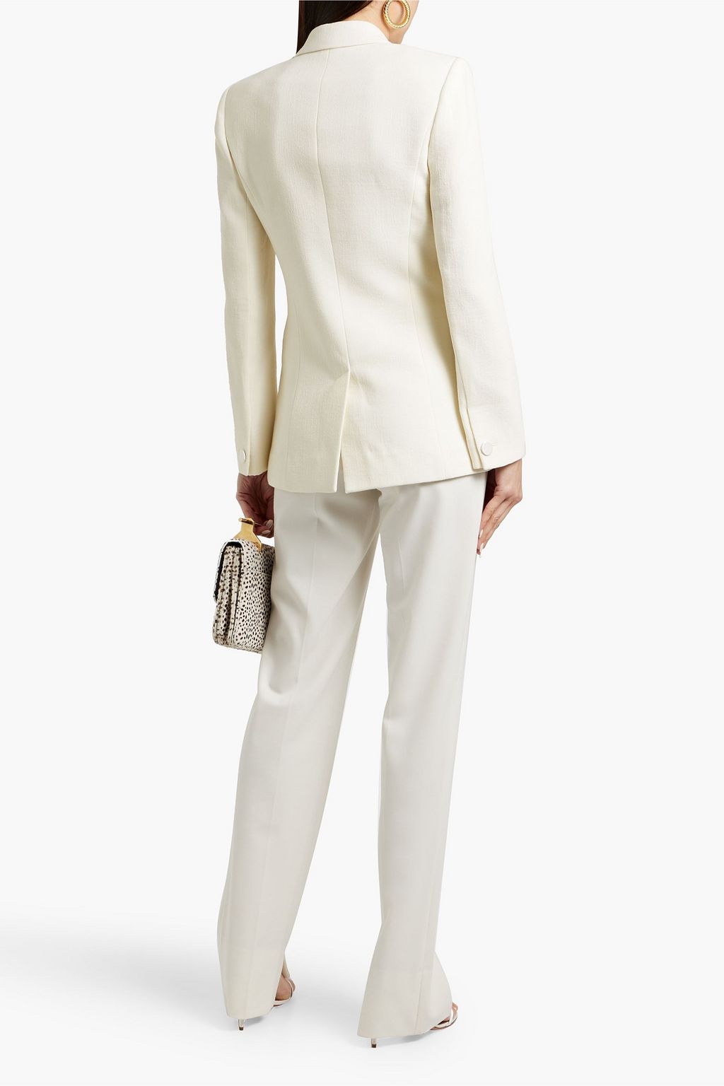 CHLOÉ Embellished satin-trimmed wool-crepe blazer