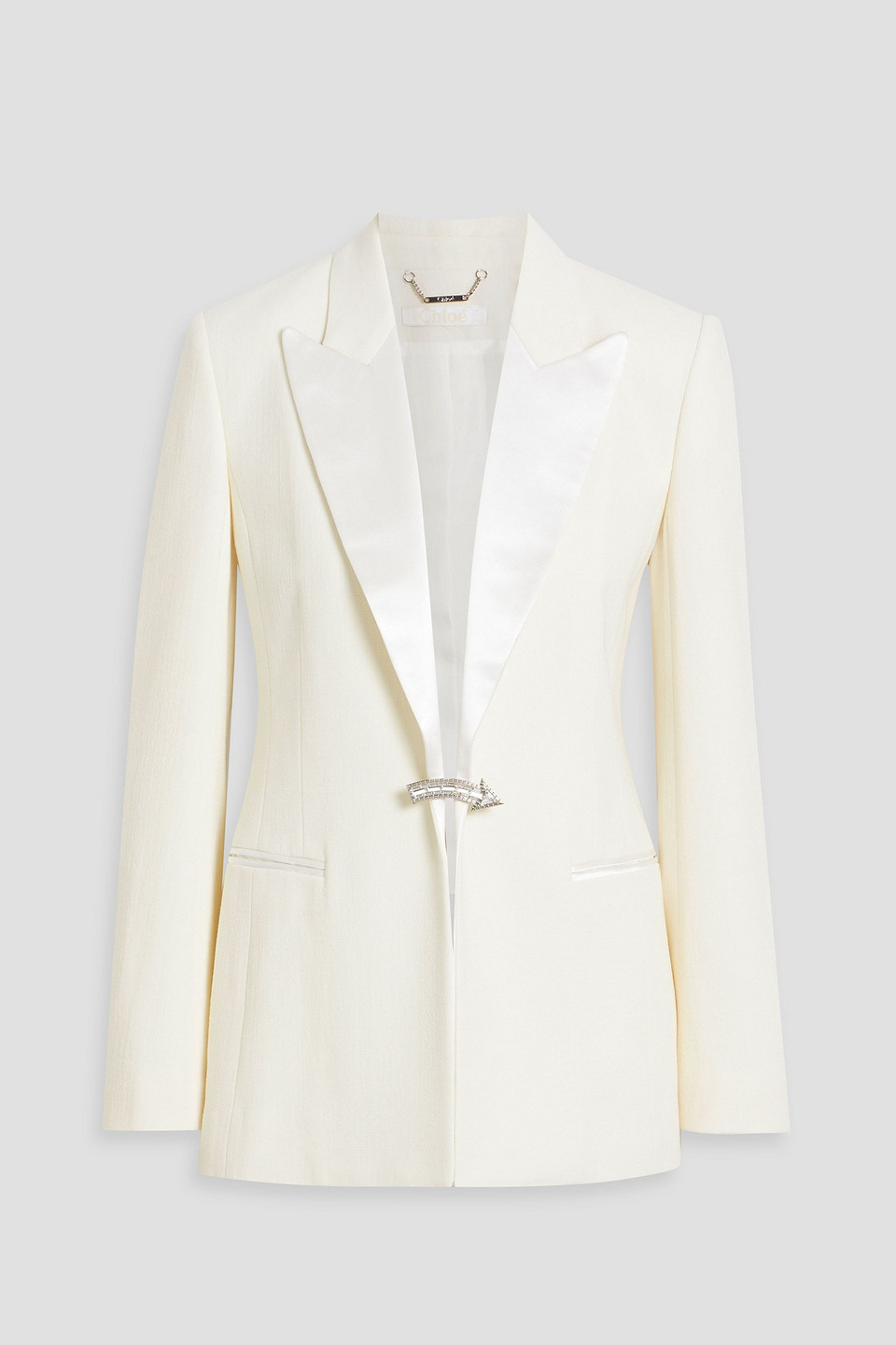 Chloé Embellished Satin-trimmed Wool-crepe Blazer