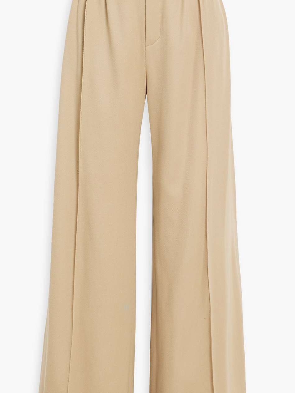 pleated wool-gabardine wide-leg pants