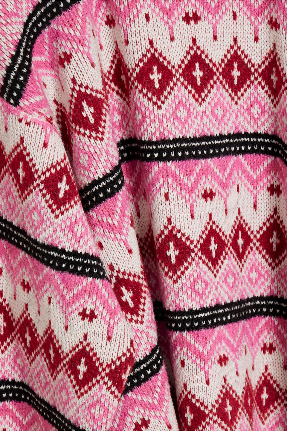 Magda Butrym Fair Isle Jacquard Knit Sweater In Pink