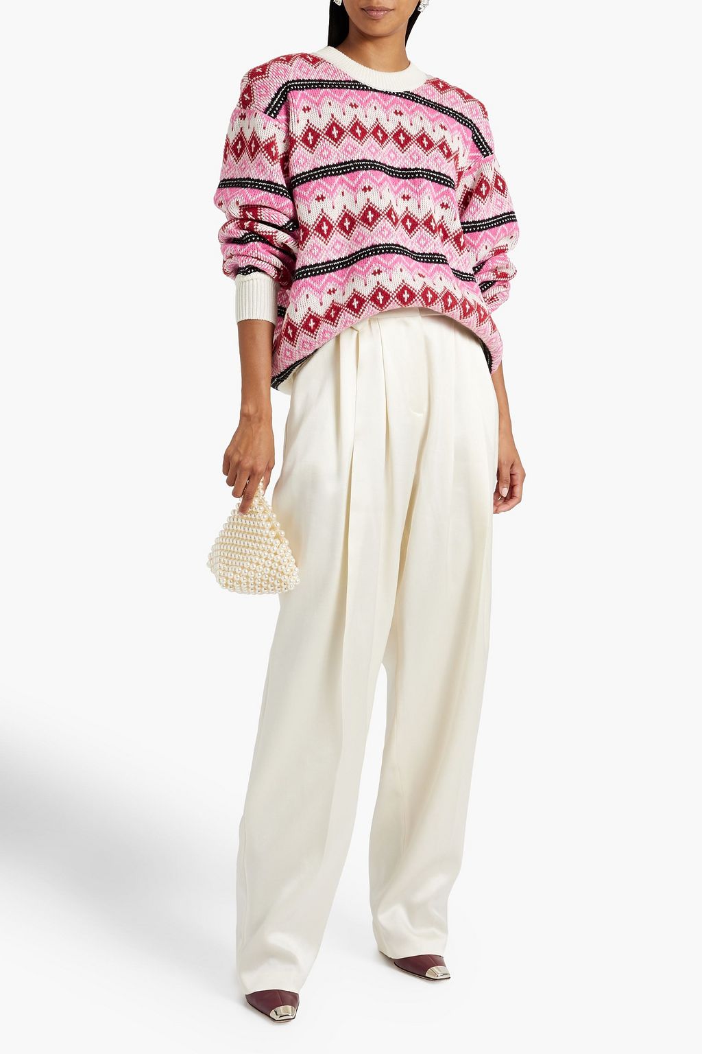 MAGDA BUTRYM Jacquard-knit wool-blend sweater