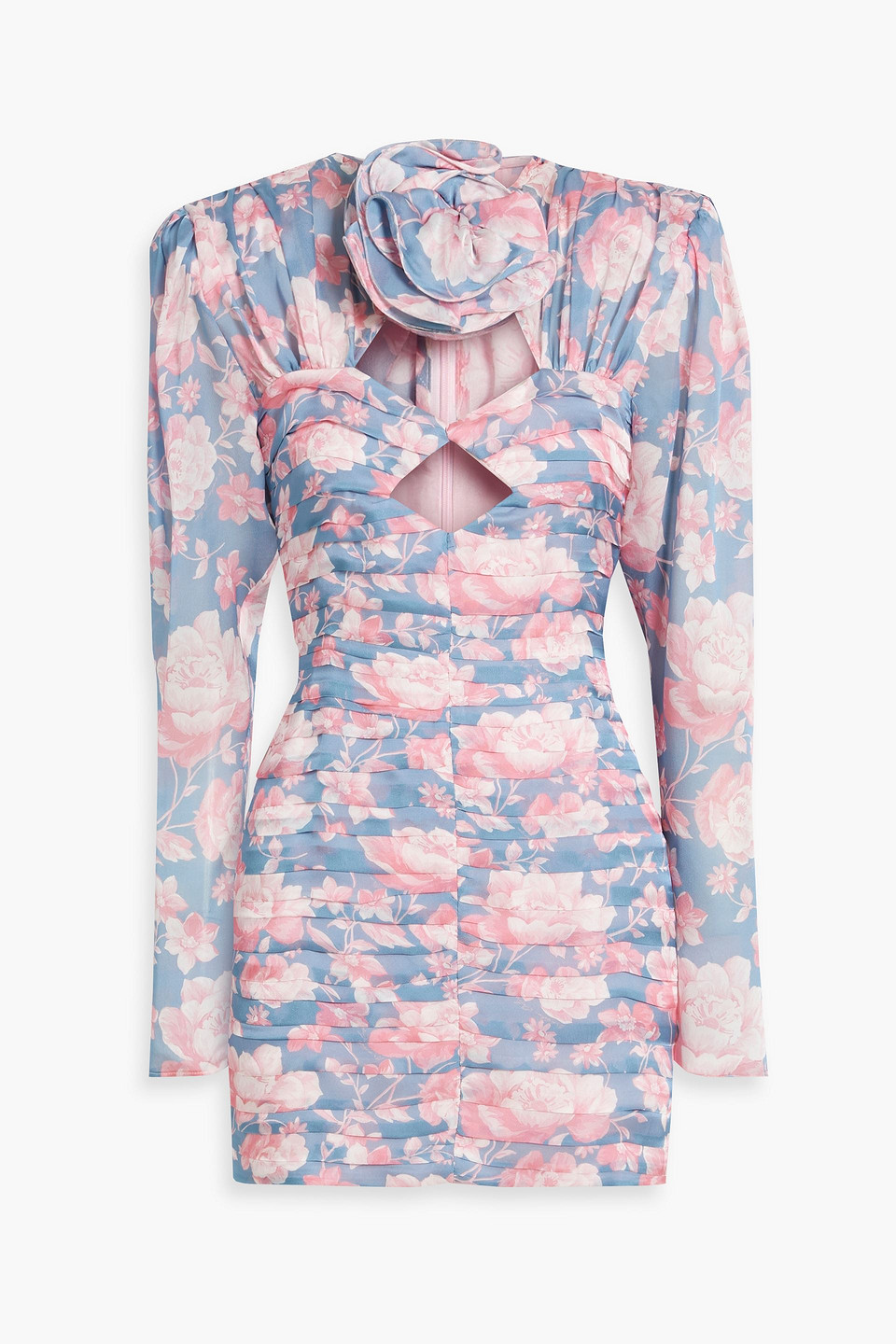 Magda Butrym Printed Silk Ruched Mini Dress In Pink