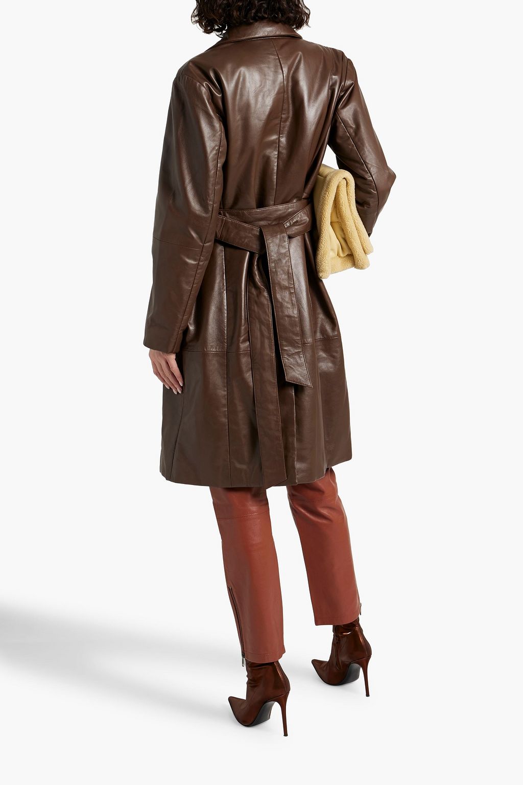 MUUBAA Belted padded leather coat