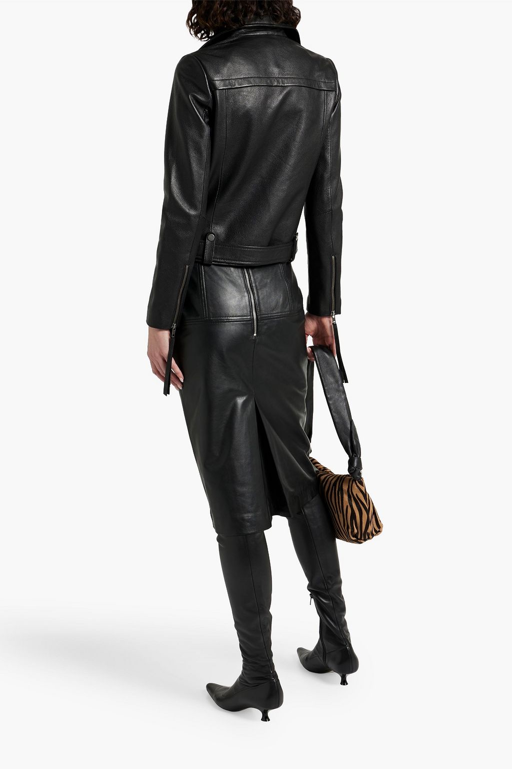 MUUBAA Tasseled belted leather biker jacket