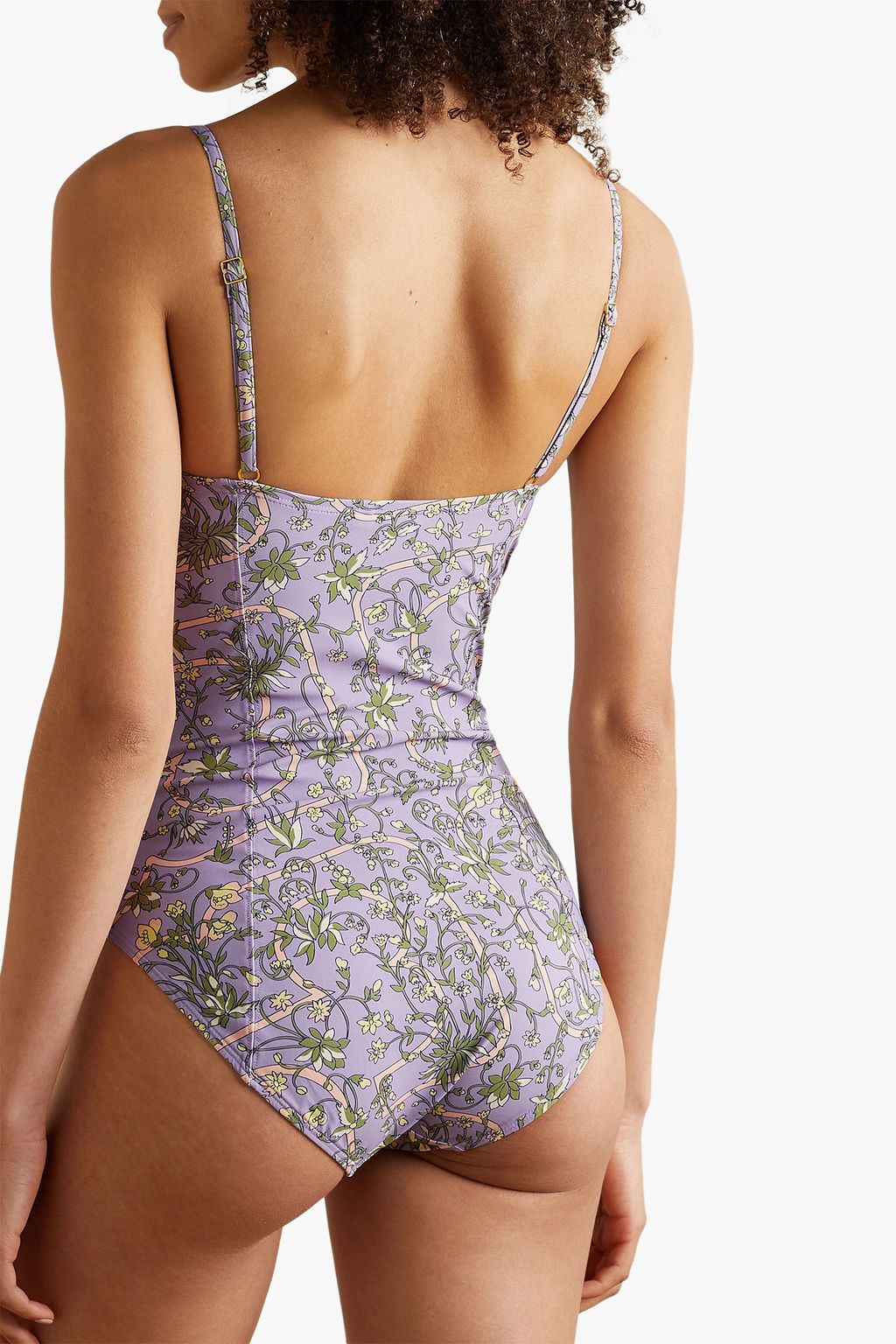 TORY BURCH Floral-print underwired swimsuit