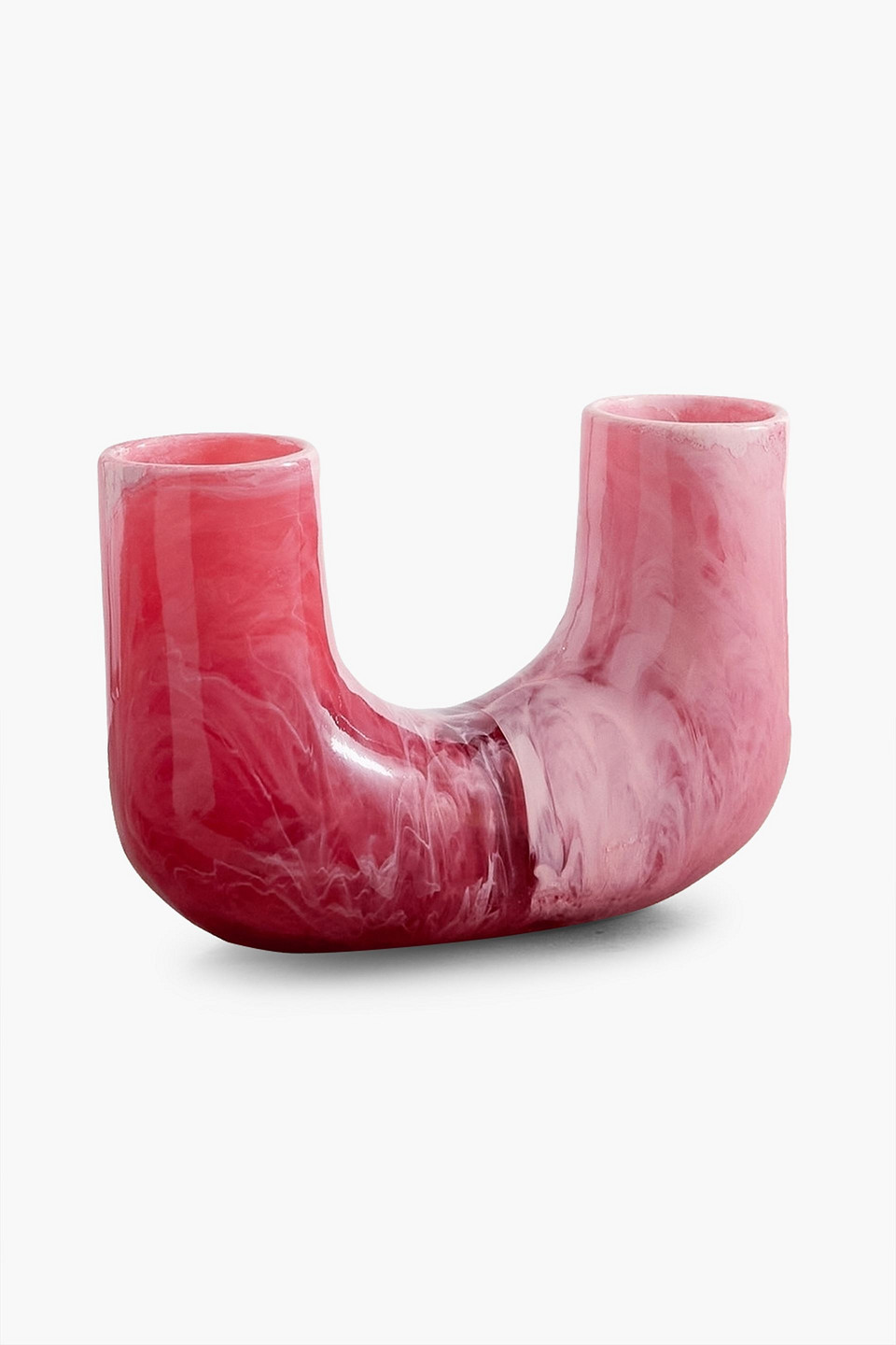 Dinosaur Designs Branch Large Swirled Resin Vase In Pink