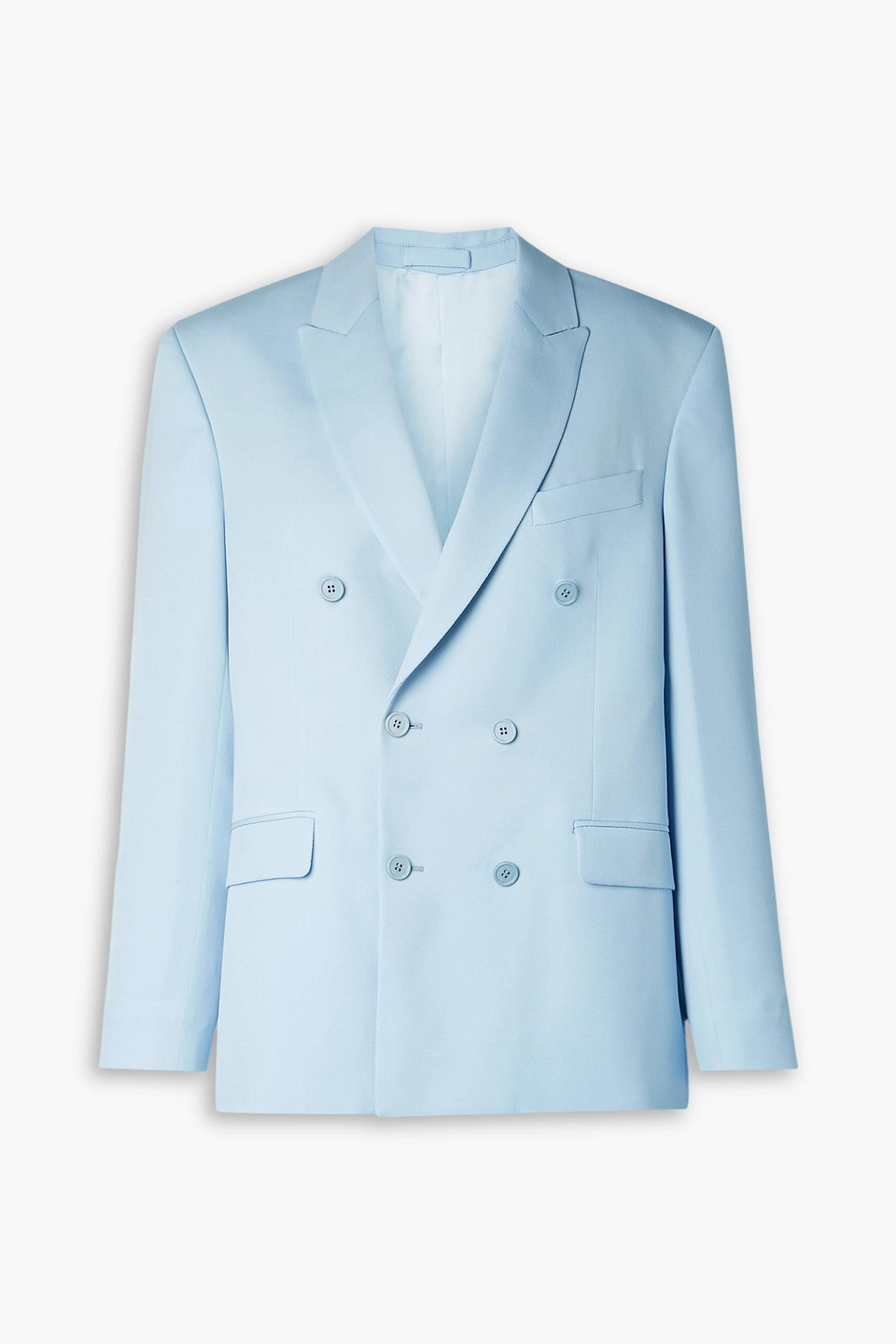 Wardrobe.nyc Wool Double Breasted Blazer With Peak Lapel In Light Blue