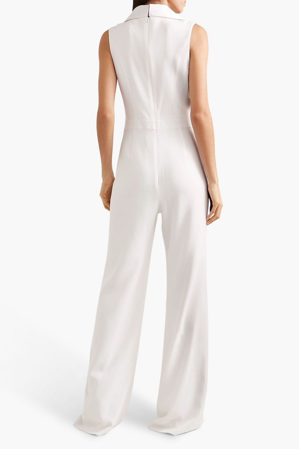 BRANDON MAXWELL Faille-trimmed silk crepe de chine jumpsuit