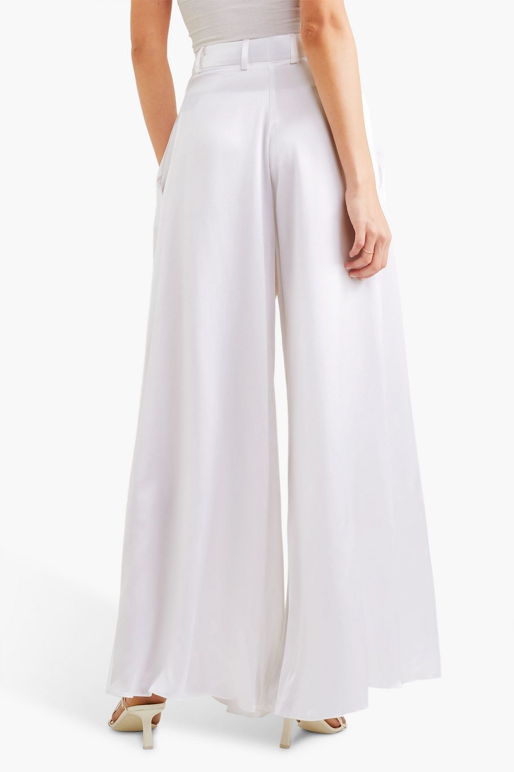 MICHAEL LO SORDO Belle silk-satin wide-leg pants