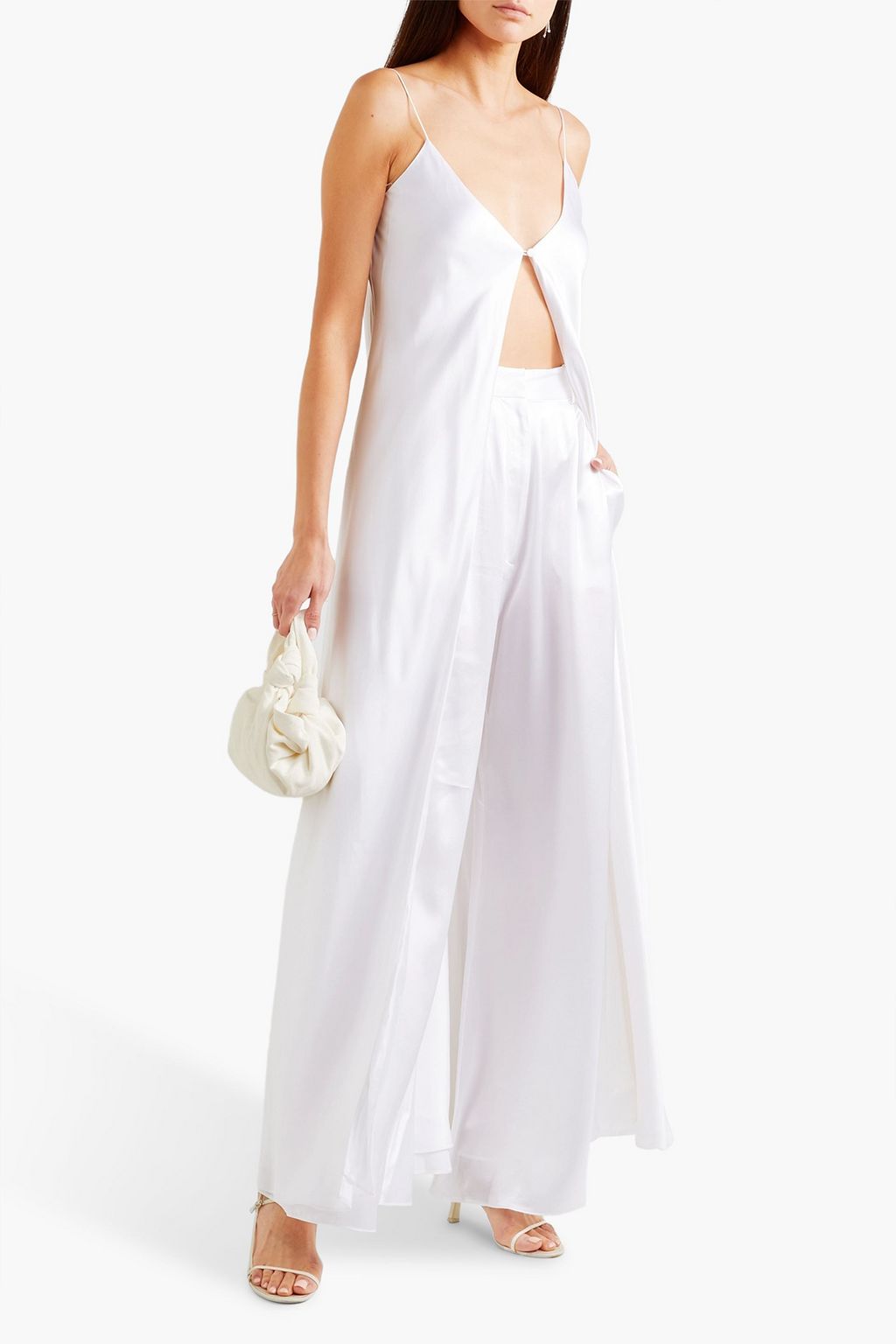 MICHAEL LO SORDO Belle silk-satin wide-leg pants