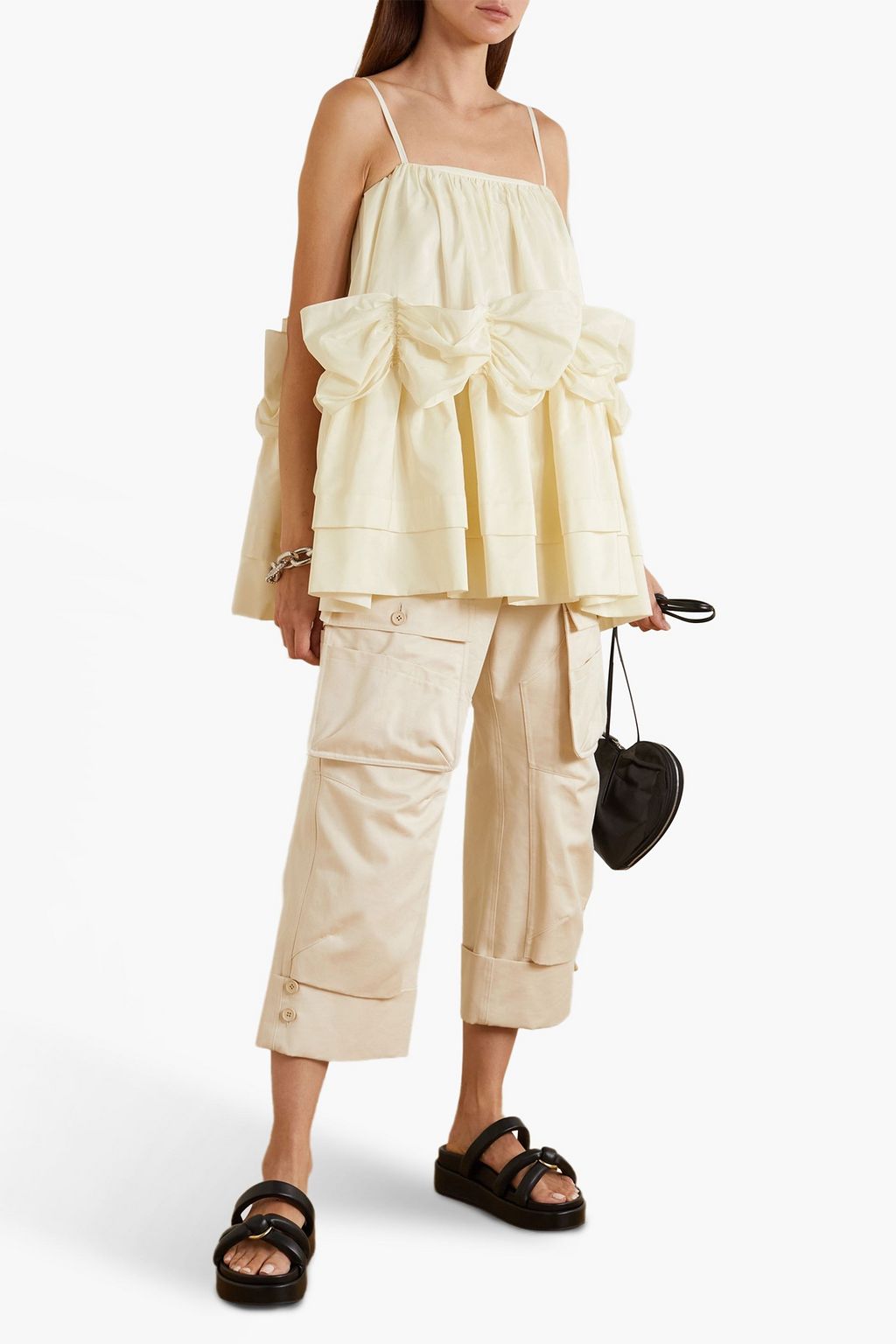 SIMONE ROCHA Gathered tiered taffeta camisole