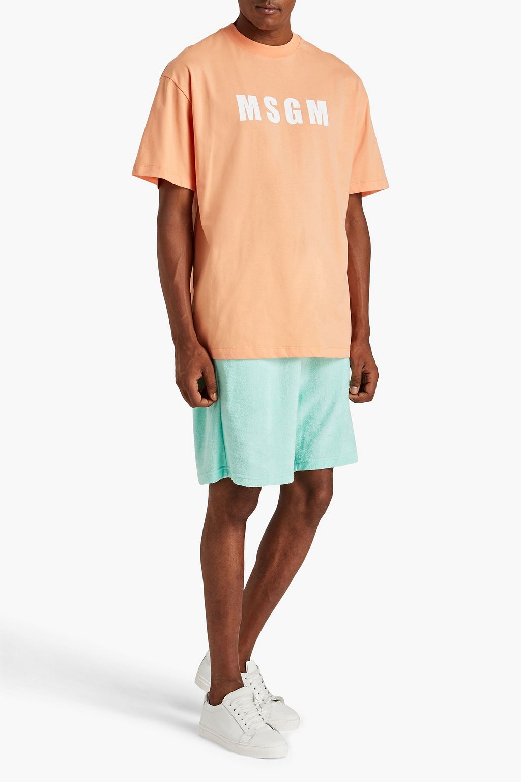 MSGM コットンジャージー Tシャツ ロゴプリント