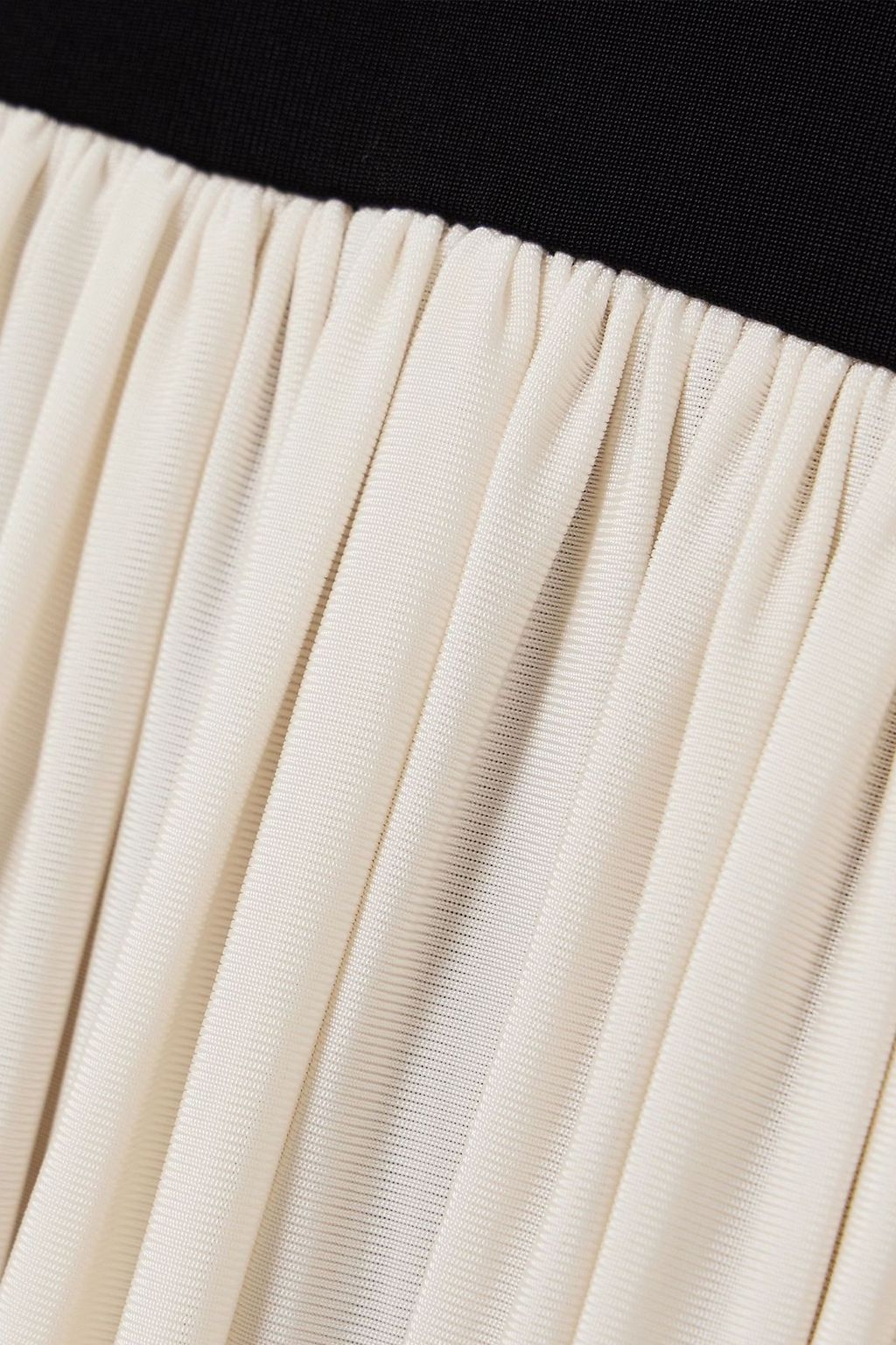 NINA RICCI Two-tone pleated jersey halterneck maxi dress