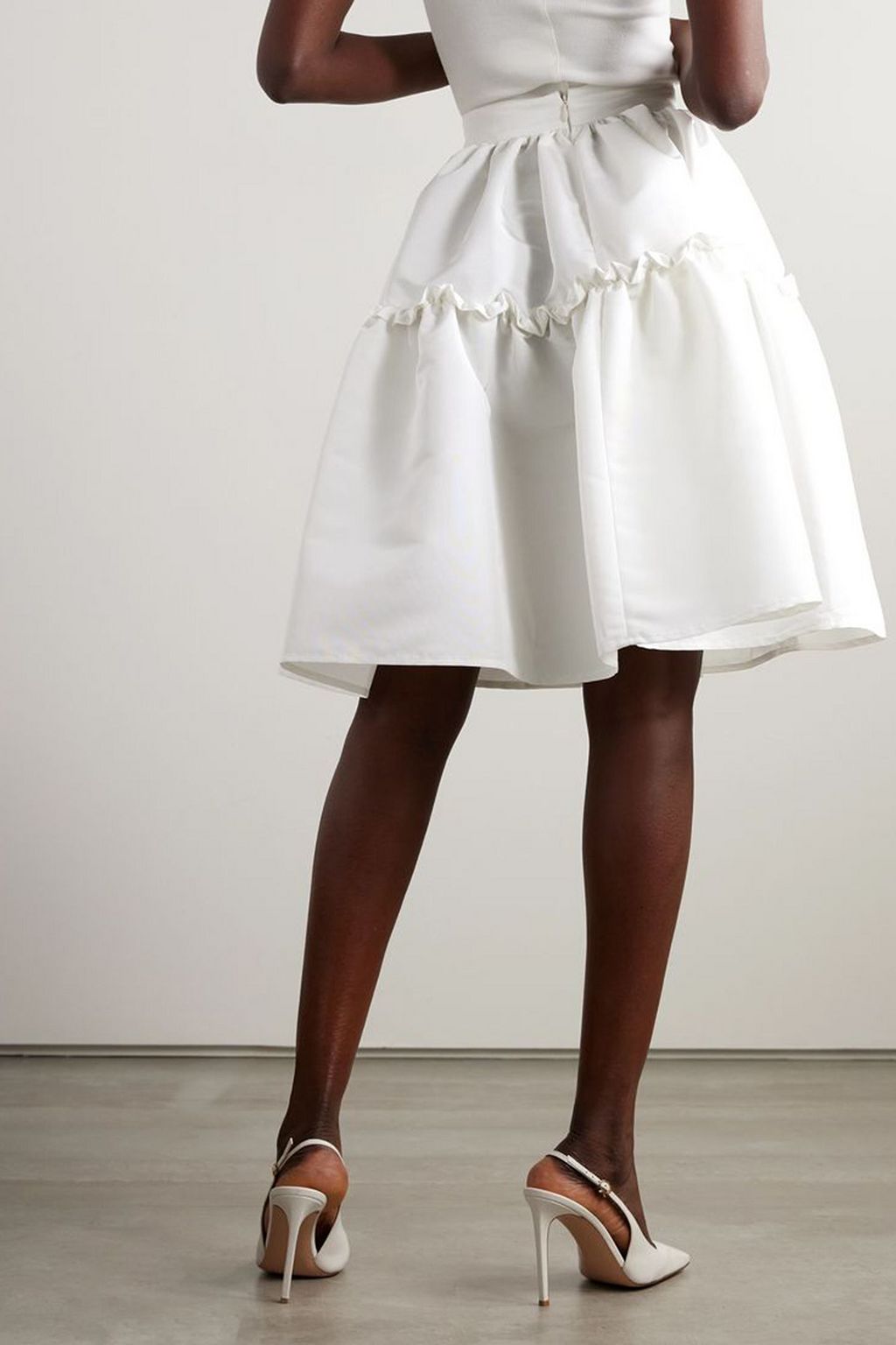 NINA RICCI 러플 장식 태피터 스커트