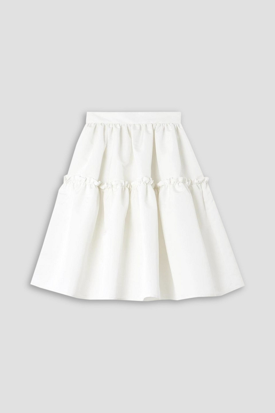 Nina Ricci Ruffled Taffeta Skirt In White