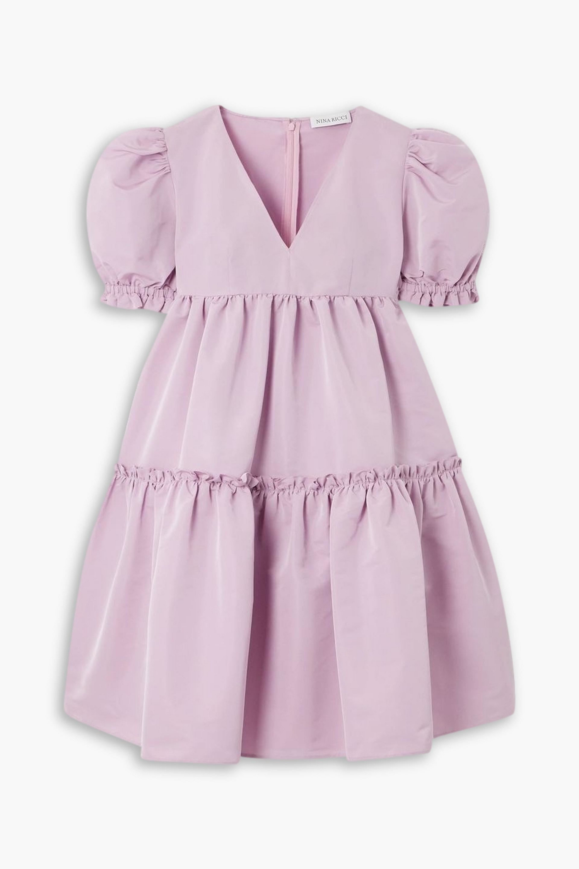 Nina Ricci Pleated taffeta mini dress