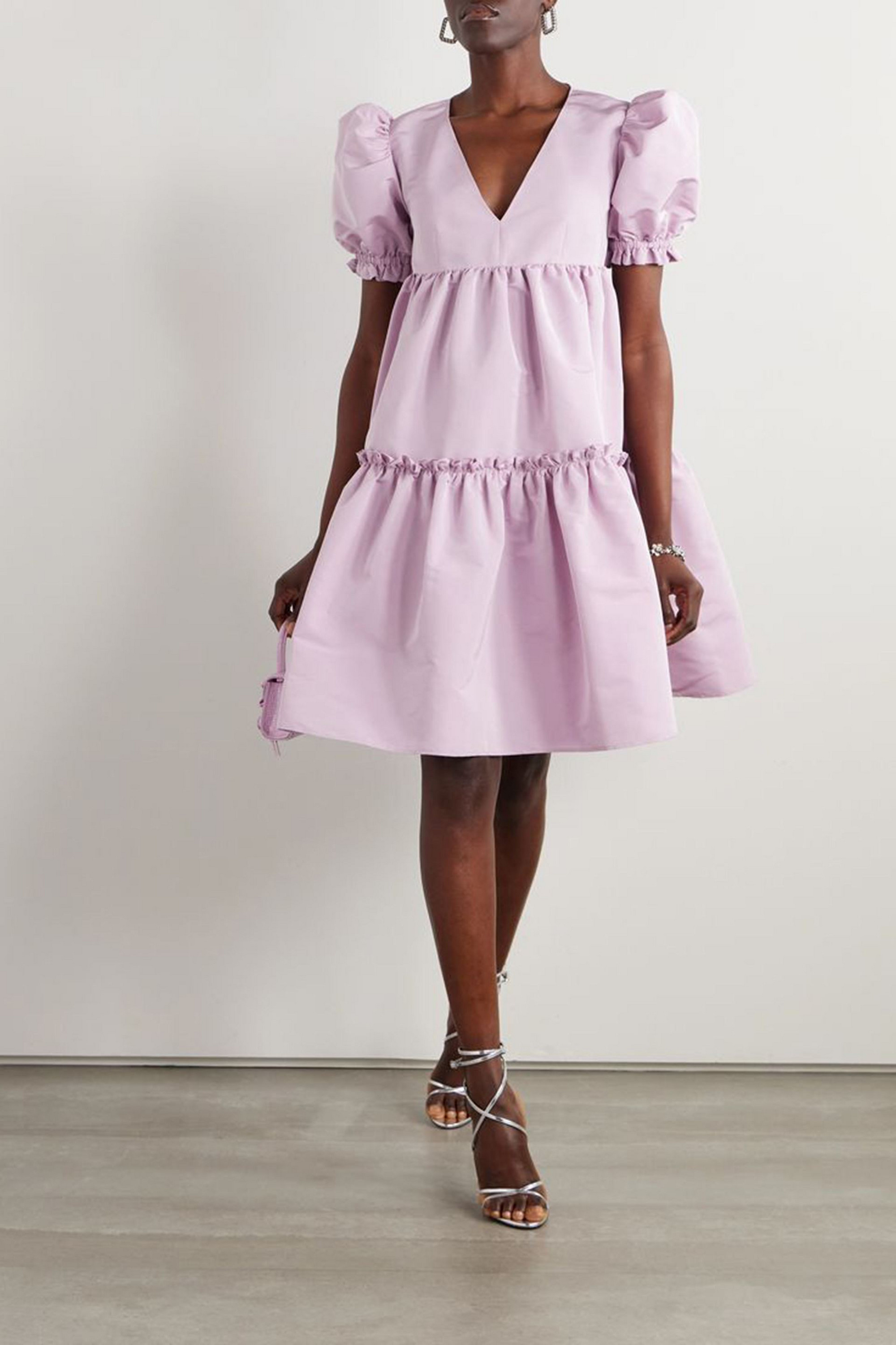 Nina Ricci Pleated taffeta mini dress