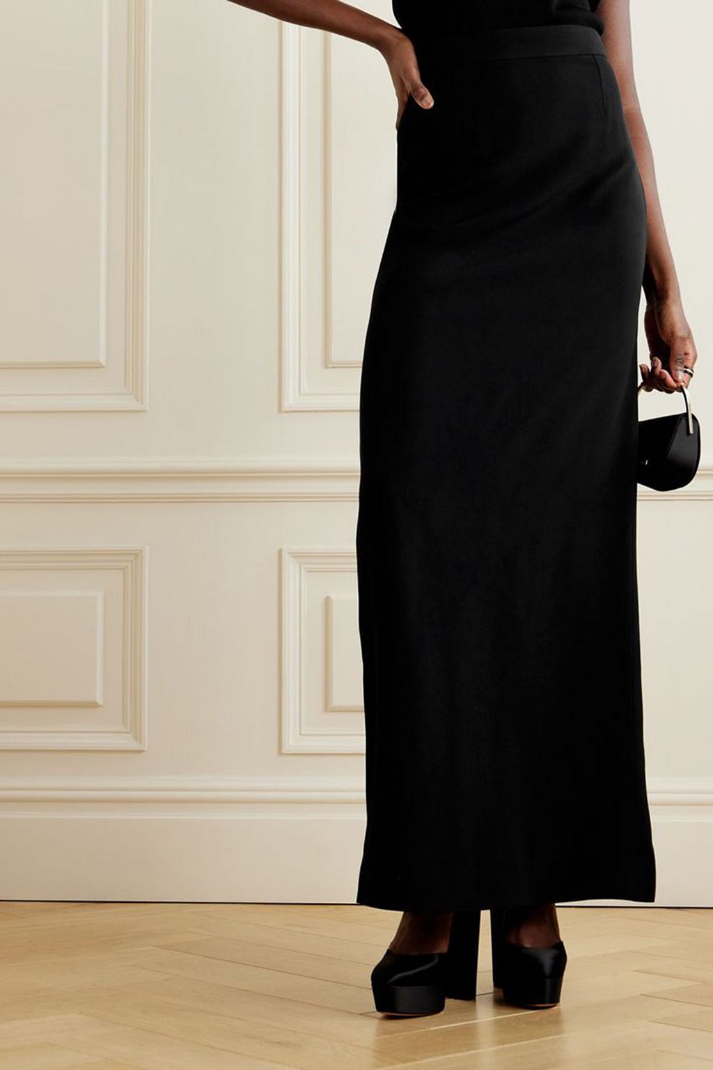 NINA RICCI تنورة طويلة من قماش كادي