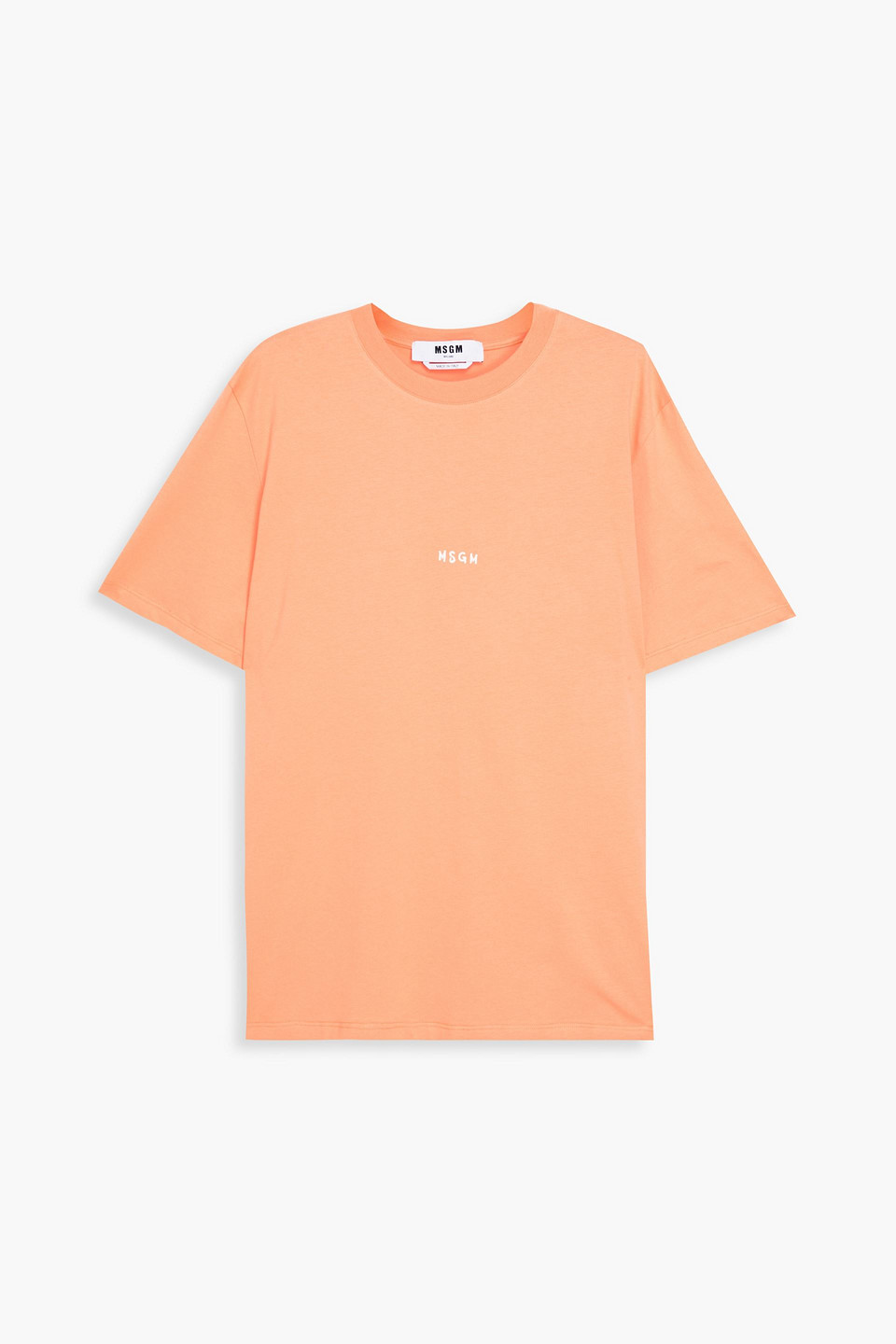 Msgm Printed Cotton-jersey T-shirt In Orange