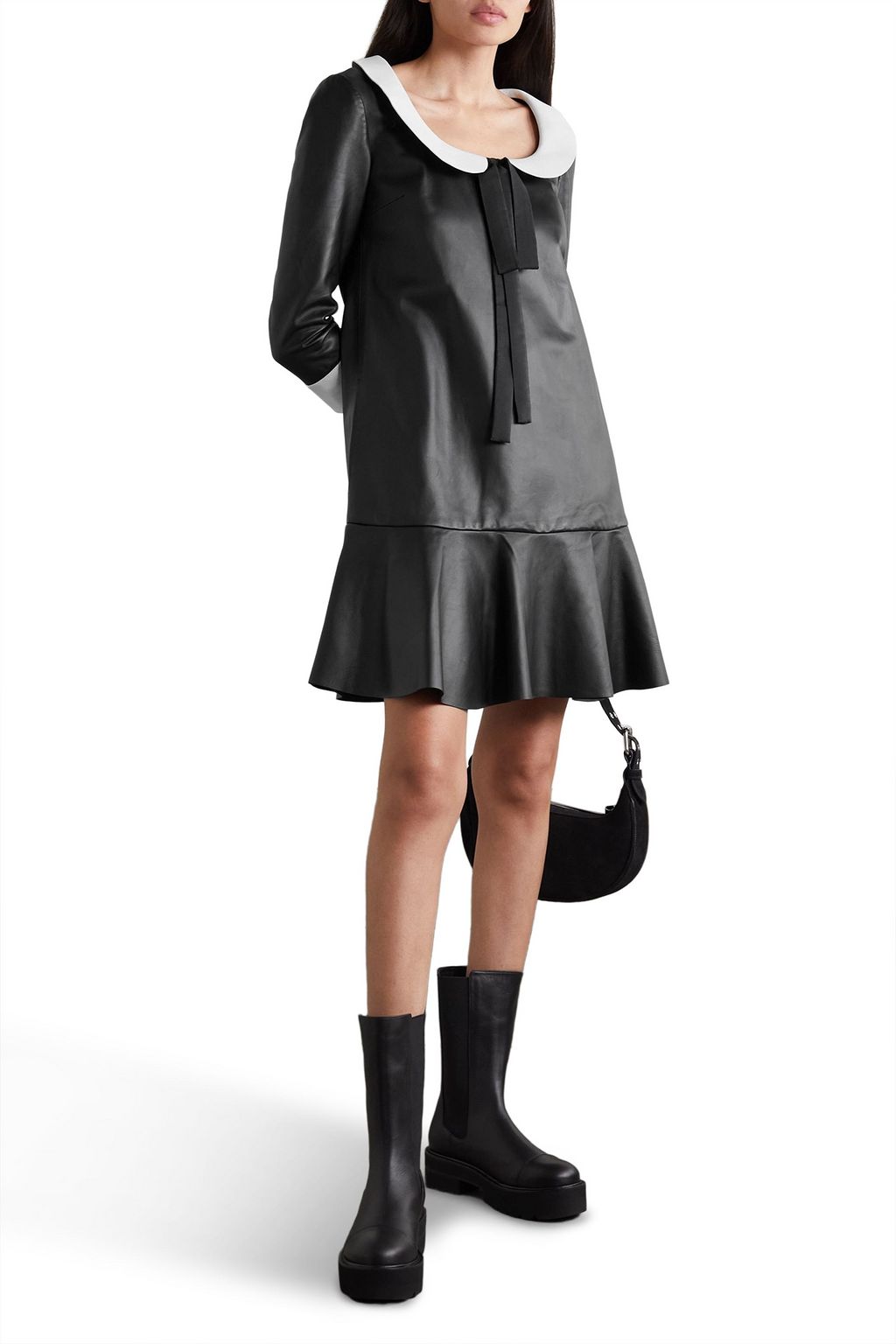 REDVALENTINO 가죽 미니 드레스