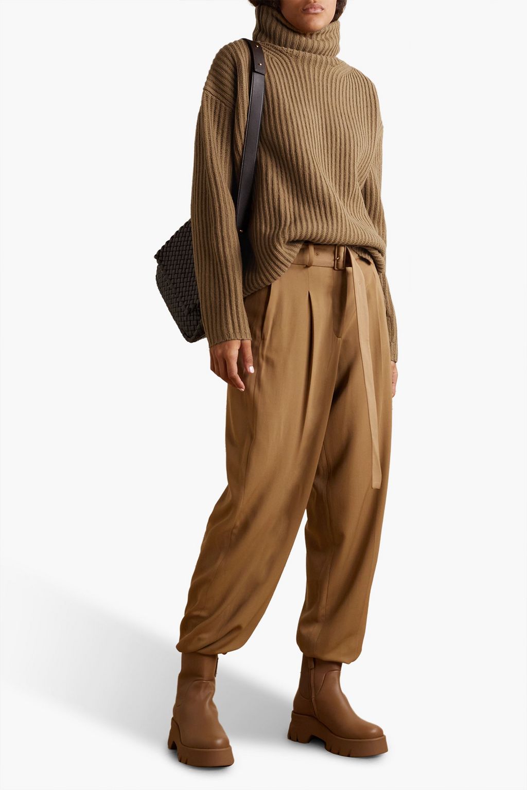JOSEPH Ribbed merino wool turtleneck sweater