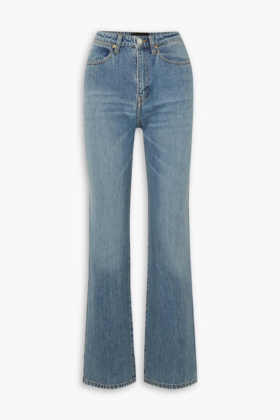 Shop Joseph Fulham High-rise Slim-leg Jeans In Mid Denim