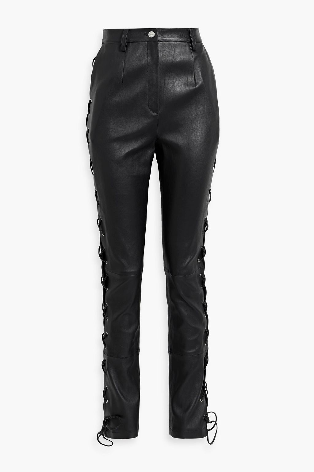 MAGDA BUTRYM Lace-up leather straight-leg pants | THE OUTNET