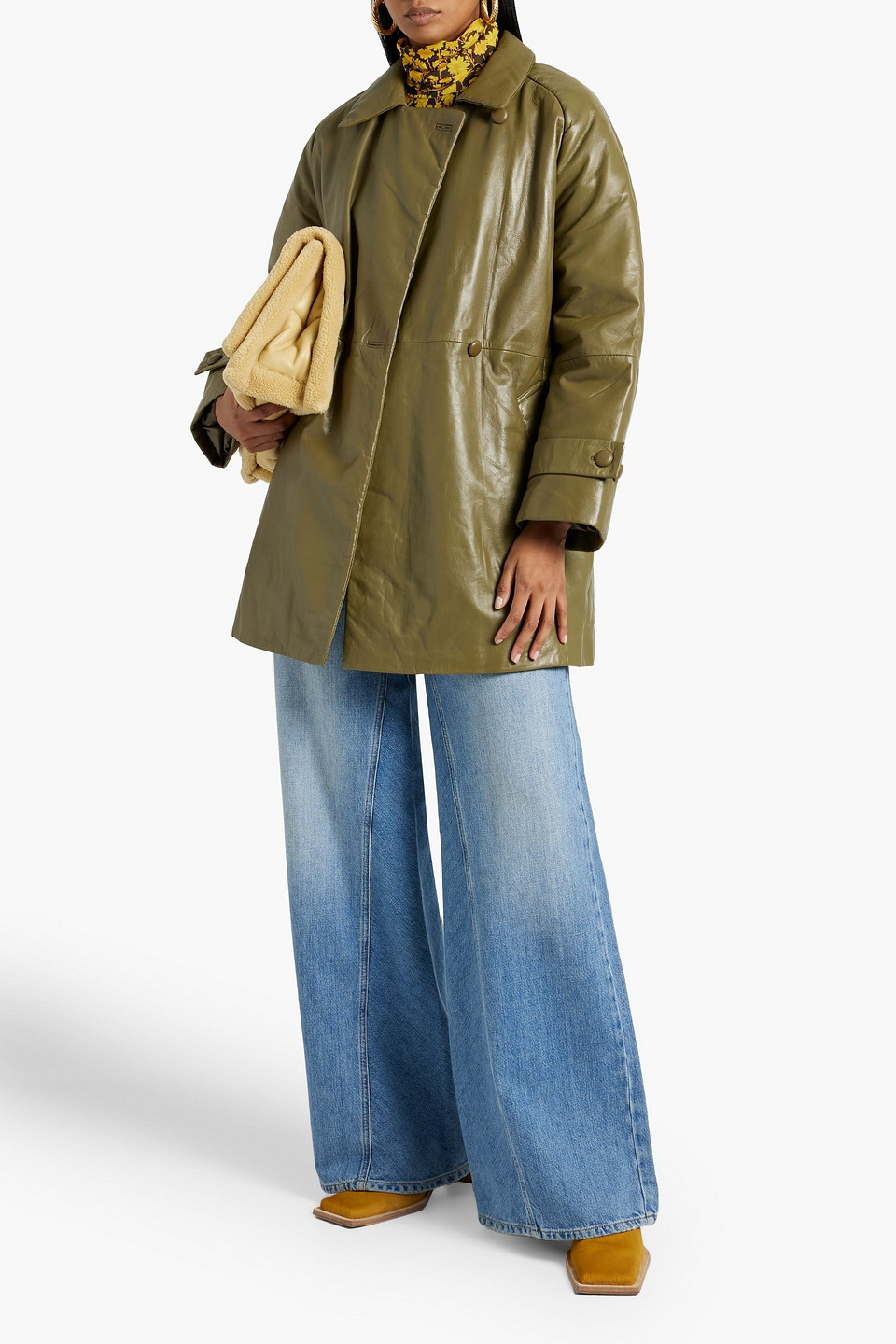 MUUBAA DOUBLE-BREASTED LEATHER JACKET