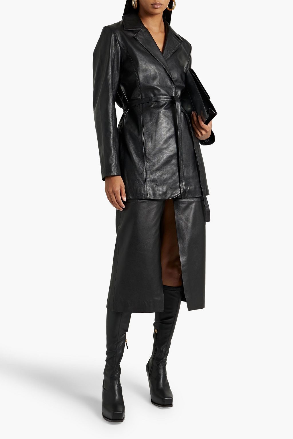 MUUBAA Belted leather jacket
