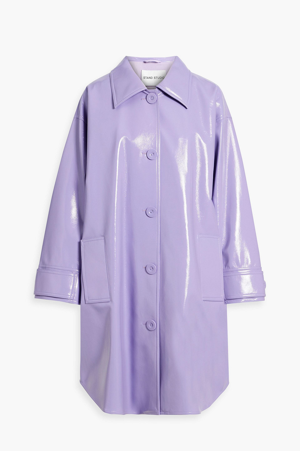 Stand Studio Kali faux patent-leather coat Smart Closet