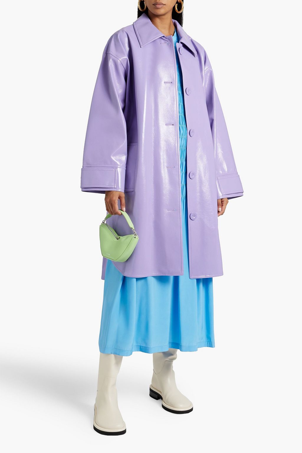STAND STUDIO Kali faux patent-leather coat