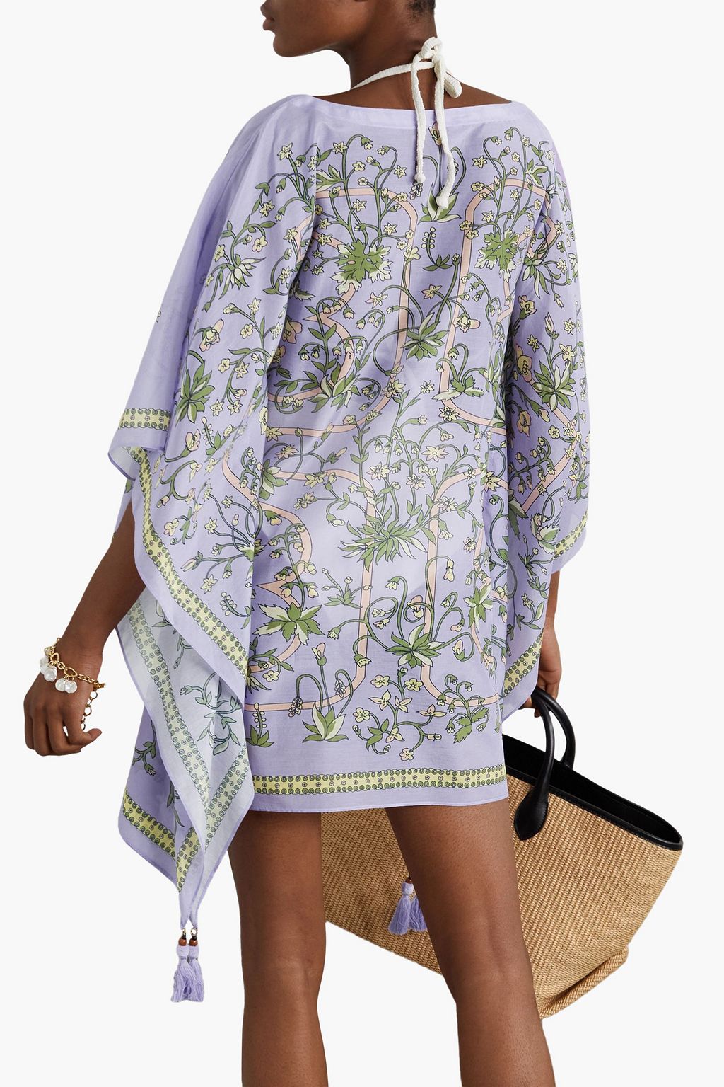 TORY BURCH Floral-print cotton and silk-blend voile kaftan