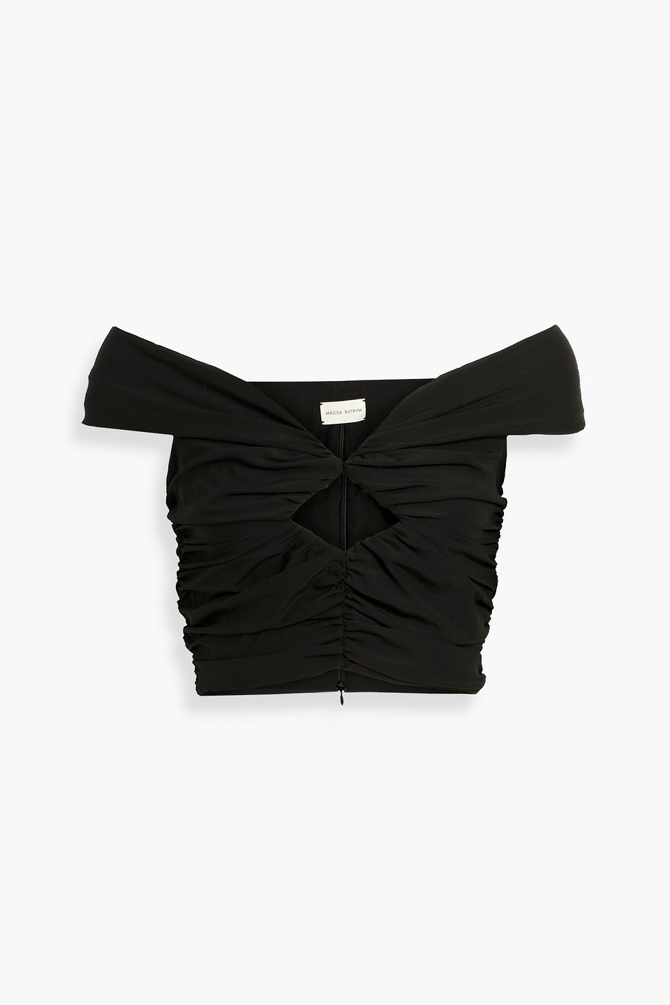 Magda Butrym Stretch Silk Off-shoulder Top Women In Black