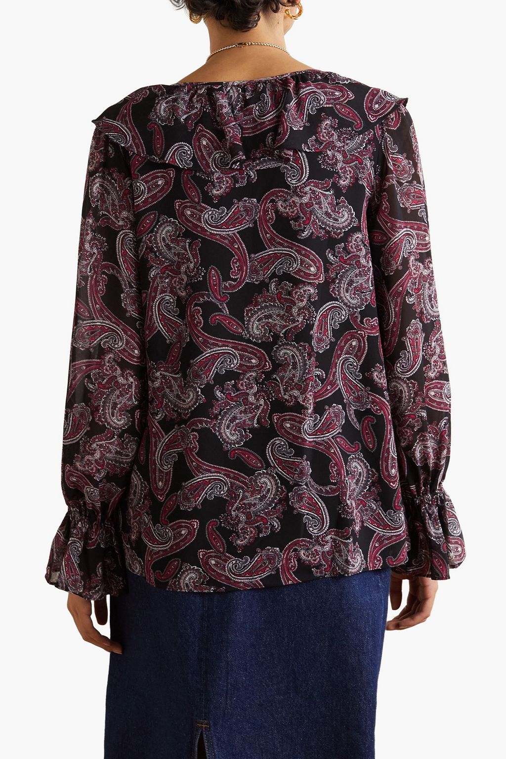 MICHAEL MICHAEL KORS Ruffled paisley-print georgette blouse