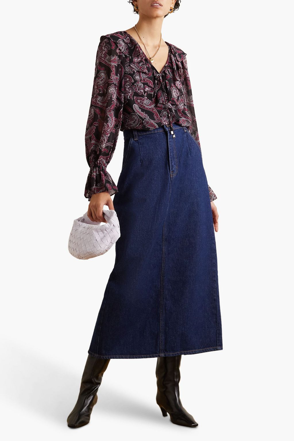 MICHAEL MICHAEL KORS Ruffled paisley-print georgette blouse