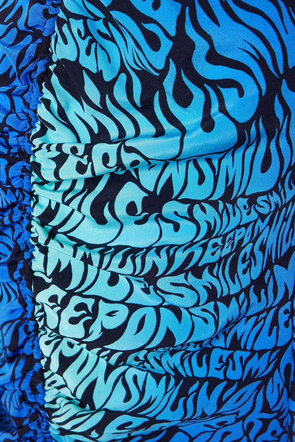 STELLA MCCARTNEY Ruched printed silk crepe de chine mini dress