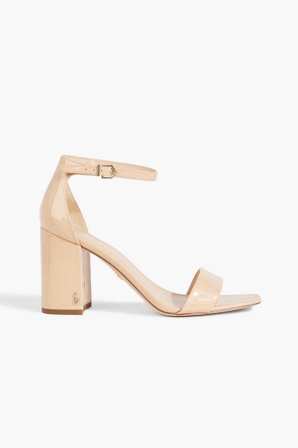 Sam Edelman Daniella Faux Patent-leather Sandals In Beige