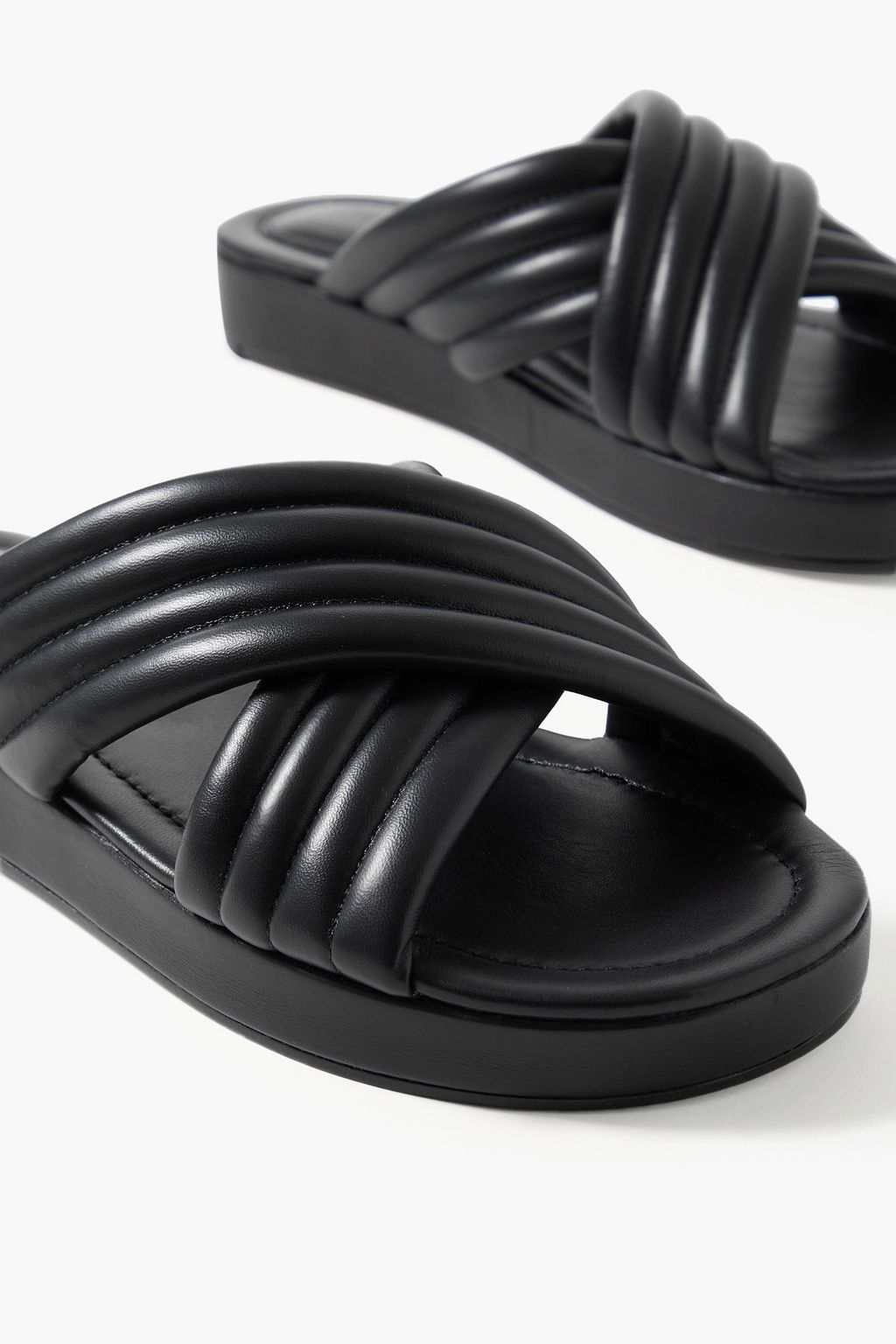 PORTE & PAIRE 퀼팅 가죽 샌들