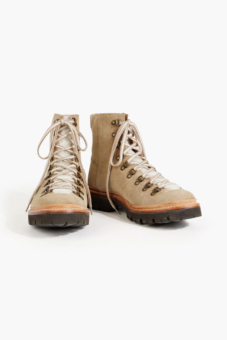 grenson nanette leather and suede ankle boots