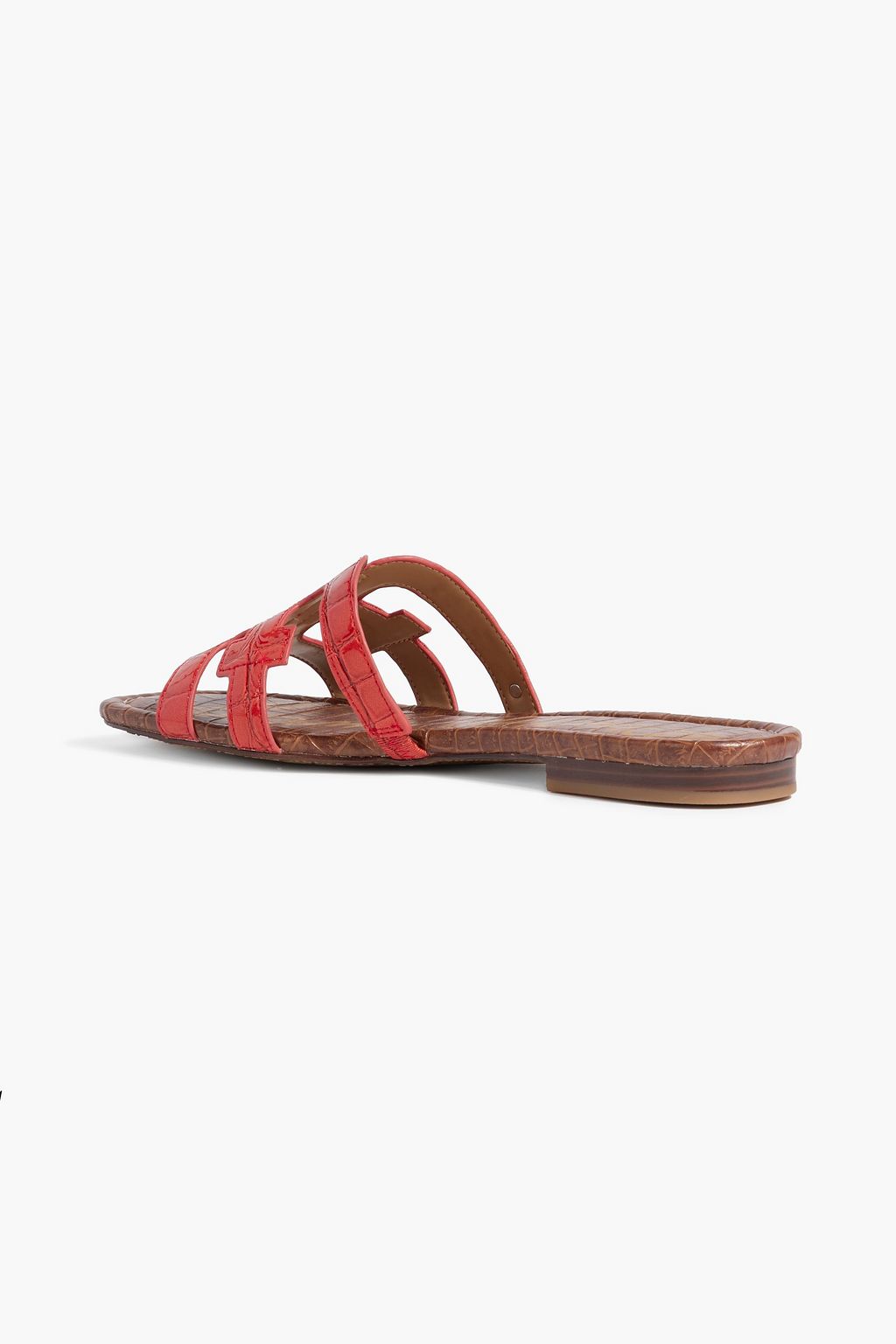 SAM EDELMAN Bay croc-effect faux patent-leather sandals