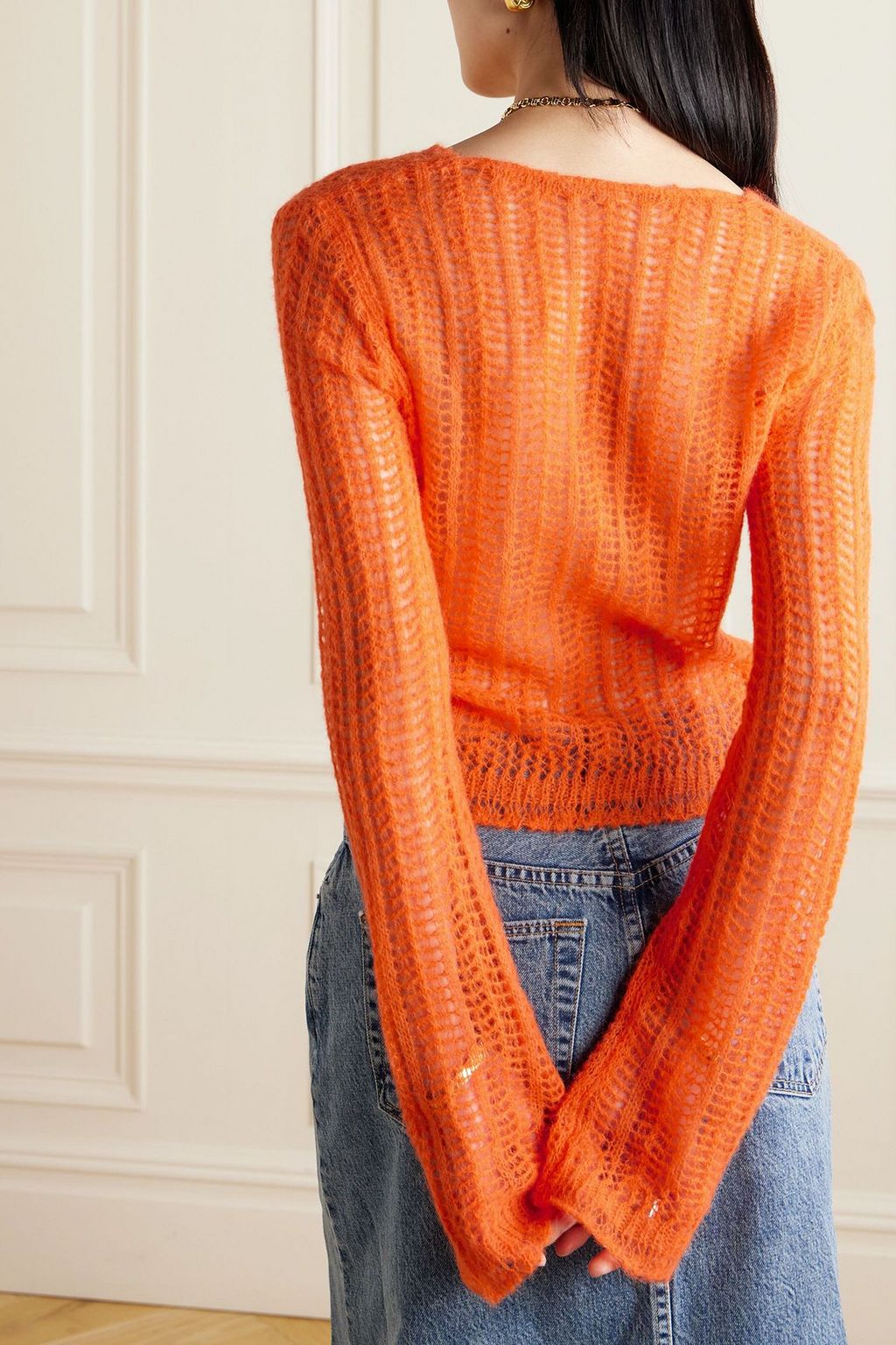 STELLA MCCARTNEY Open knit alpaca-blend cardigan