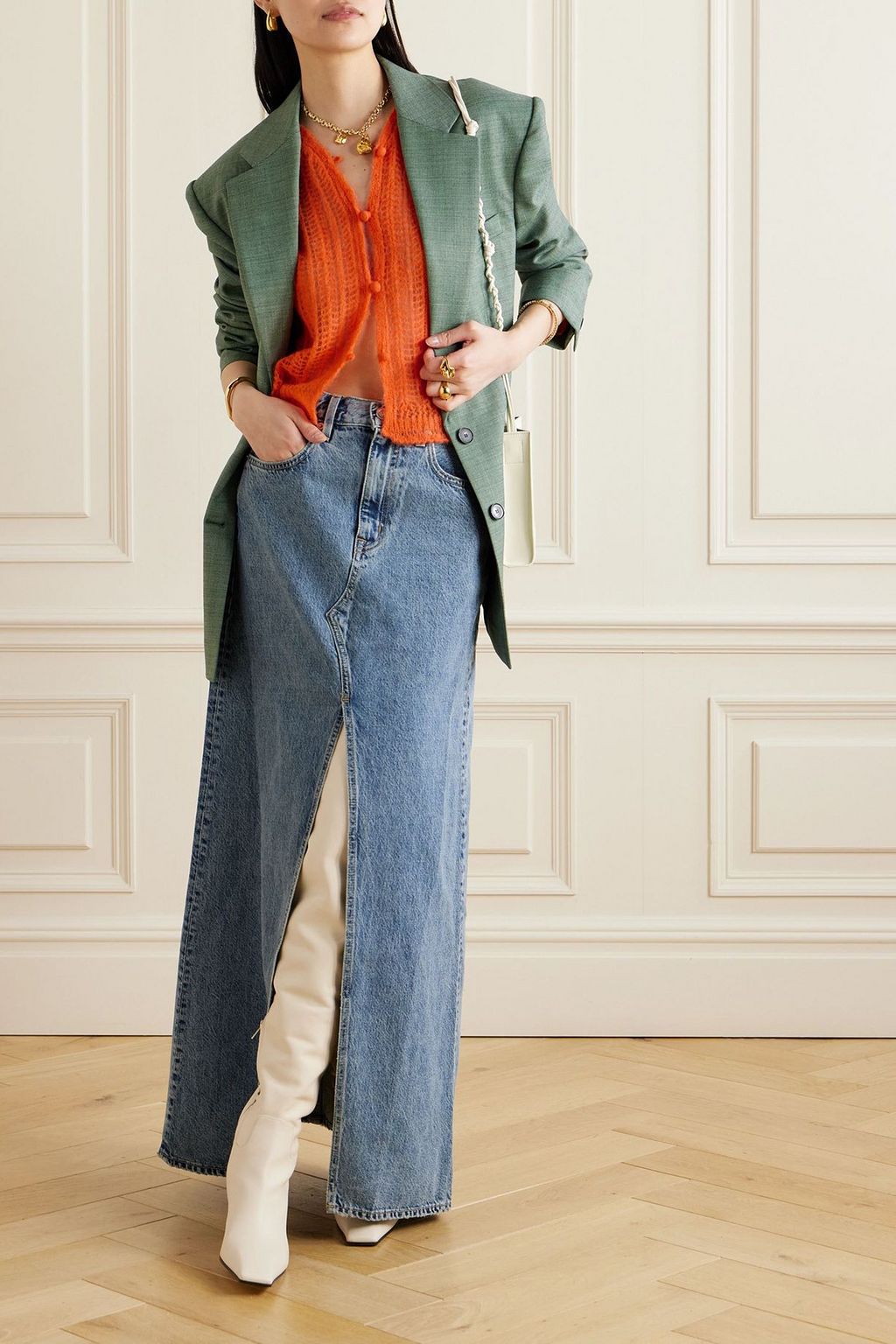 STELLA MCCARTNEY Open knit alpaca-blend cardigan