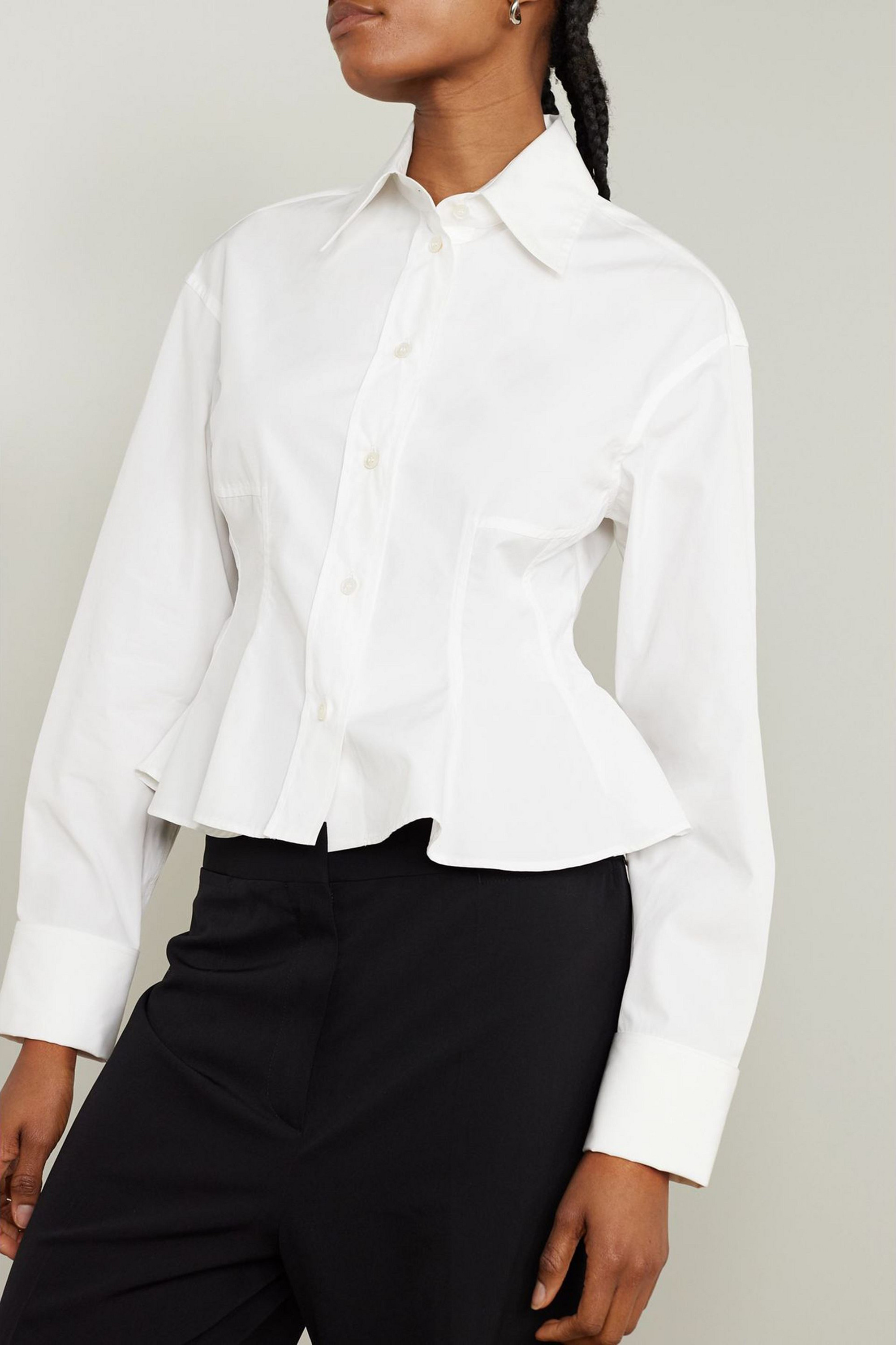 Stella McCartney - Cotton-poplin peplum shirt | Plush