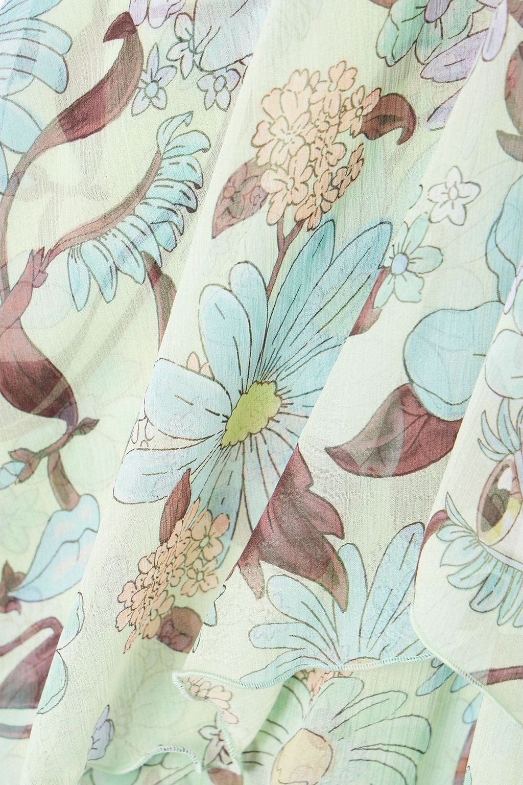 STELLA MCCARTNEY Ruffled floral-print silk-chiffon halterneck mini dress